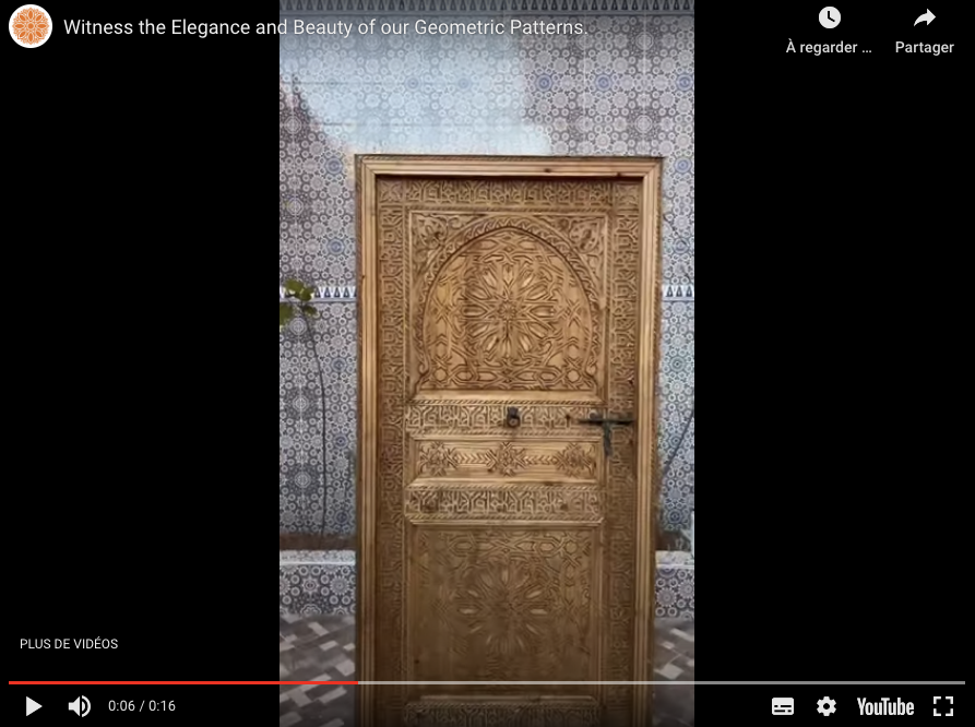 Load video: Discover the art behind THE MOROCCAN DOOR in our latest video! Immerse yourself in the meticulous craftsmanship of our hand-carved wooden doors, each a testament to timeless quality and precision. Witness the elegance and beauty of our geometric motifs, meticulously created by skilled craftsmen who imbue each piece with their savoir-faire.  Discover the value we place on handcrafted work, by celebrating the artisans who bring these doors to life. Our commitment extends to ensuring a safe journey for our creations. Unpack excellence with our wooden packaging, designed to ensure your door arrives in perfect condition.  Experience the journey from creation to delivery, where every detail counts. Elevate your space with a touch of Morocco, where tradition meets modern sophistication. 🚀 Expedite your order with our FedEx express delivery for a seamless experience.  #ArtisanCraftsmanship #HandmadeWoodDoors #GeometricDesigns #EleganceinWood #MoroccanArtistry #ExpressDelivery