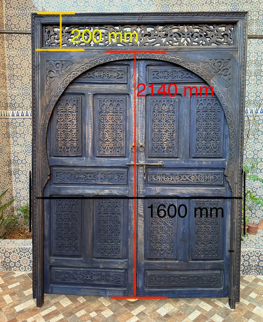 Andrew Door / Wooden Blue Interior Exterior door size of: 1600mm wide x 2340 high