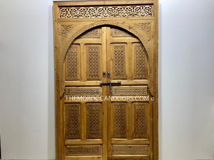 Moroccan craftsmanship showcased in a hand-carved door
