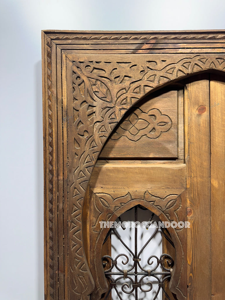 Hand-carved Moroccan doors with a variety of traditional geometric patterns to choose from.