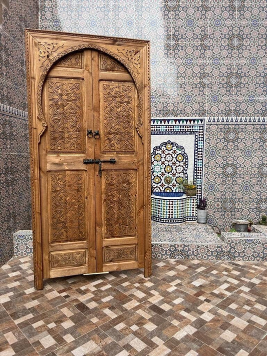 Free Shipping Custom Door Crafted With the Best Quality of Wood, This Moroccan Berber Door You Can Use It For Your Interior And  Exterior.