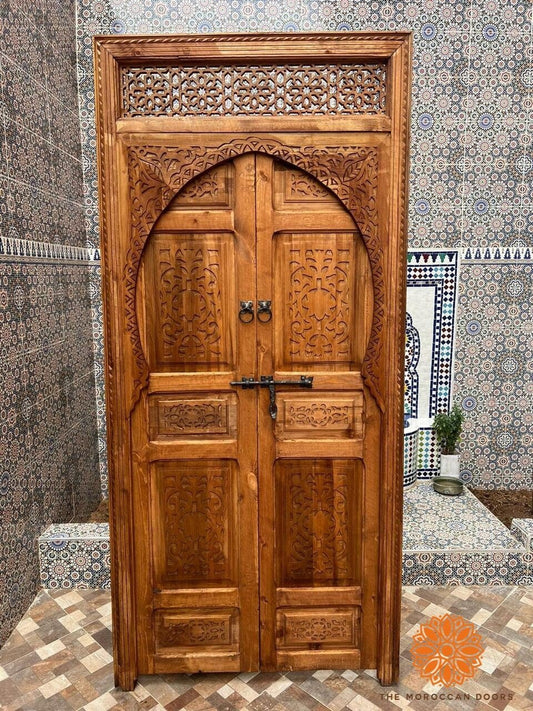 Double Interieur Exterieur Porte En Bois Massif Sclupté A La Main | Morish Door | Moroccan Door | Prix Choc  Et Livraison Gratuite