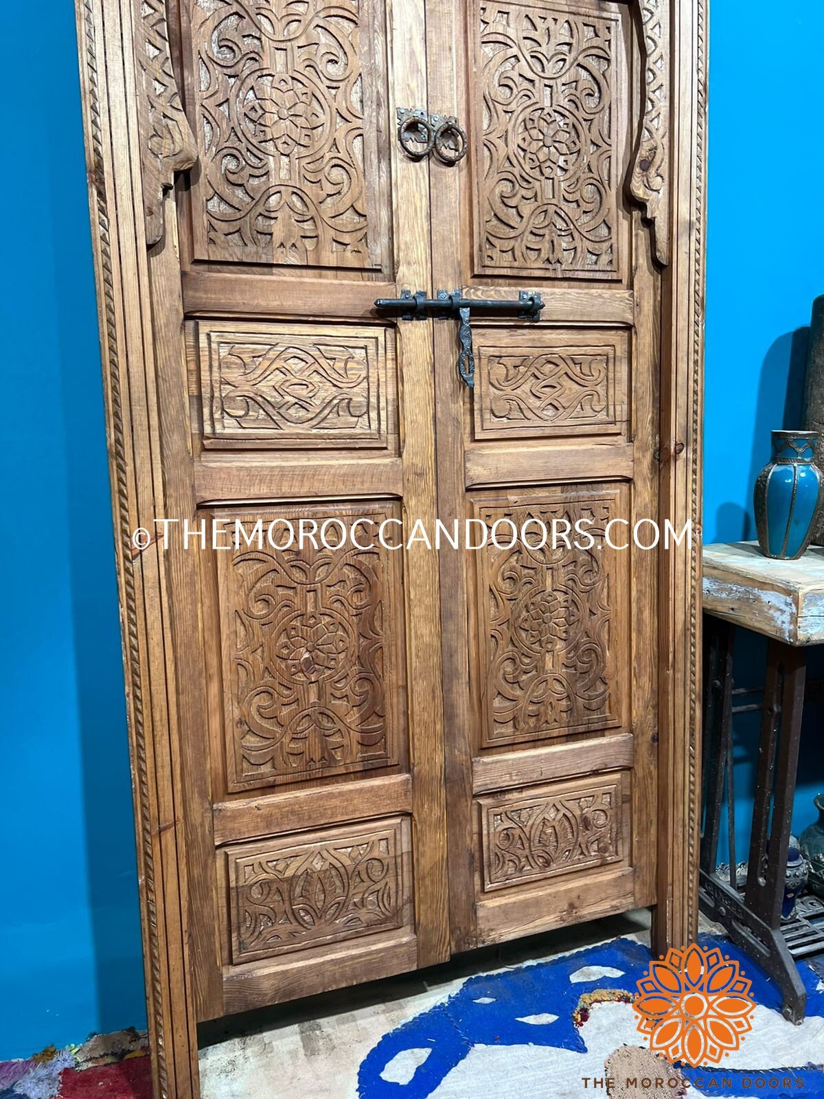 Entryway Moroccan Interior Rustic Geometric Wooden Door Mid Century Modern Wooden Work Doors Andaludian Moorish Riad Door