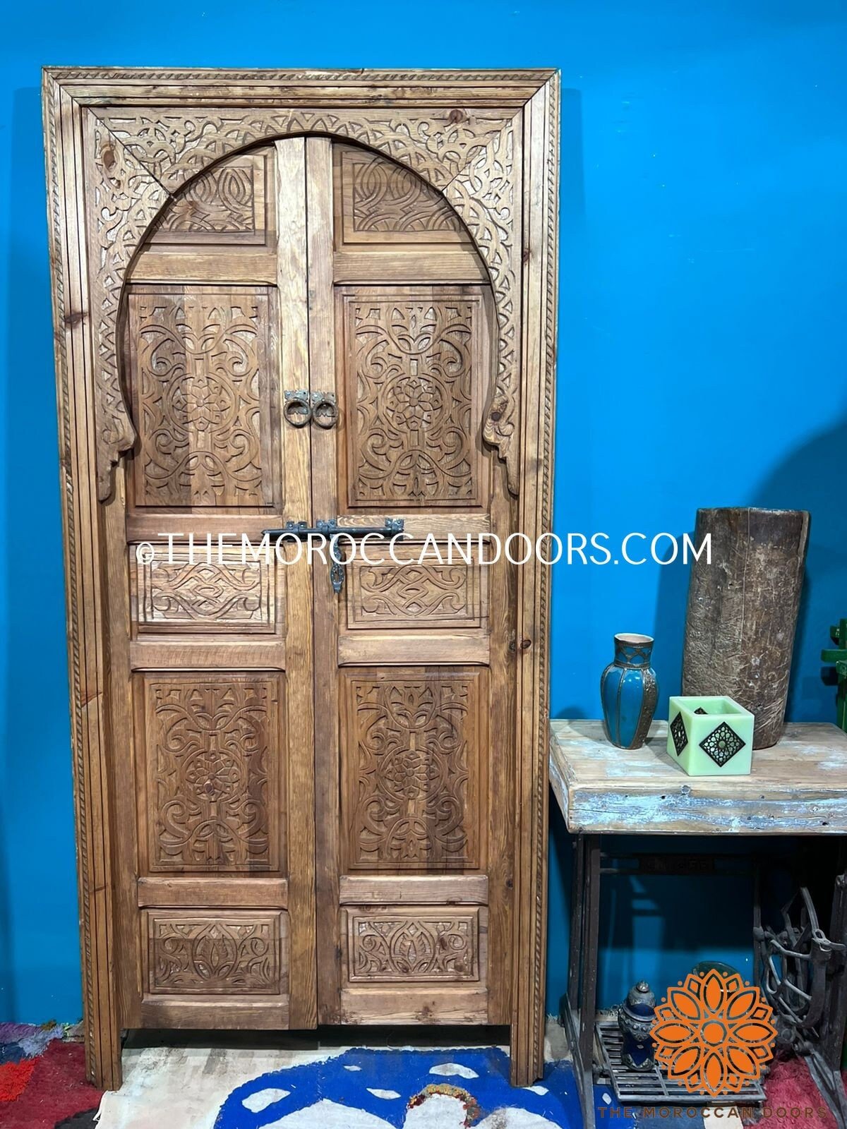 Entryway Moroccan Interior Rustic Geometric Wooden Door Mid Century Modern Wooden Work Doors Andaludian Moorish Riad Door