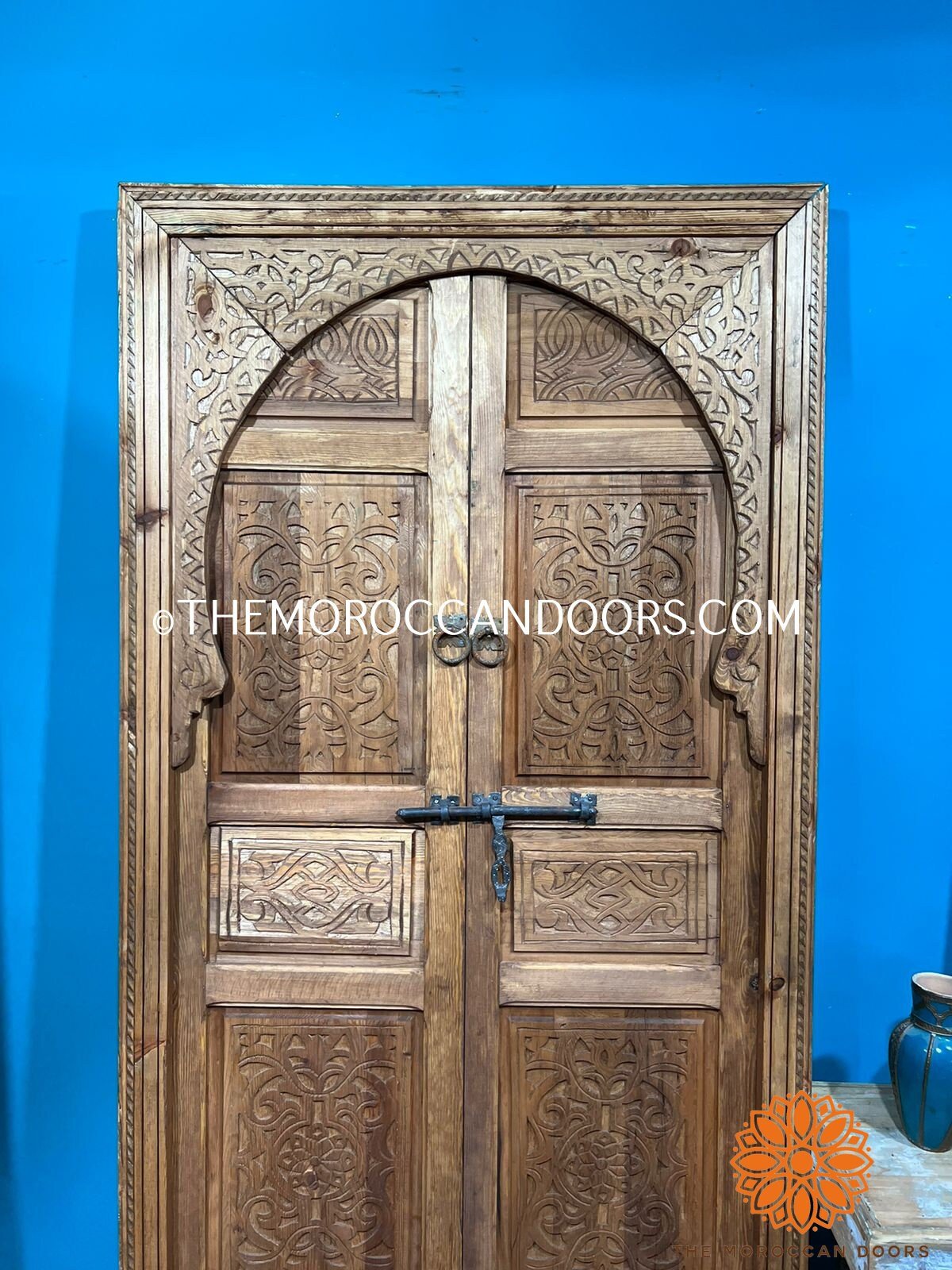 Entryway Moroccan Interior Rustic Geometric Wooden Door Mid Century Modern Wooden Work Doors Andaludian Moorish Riad Door