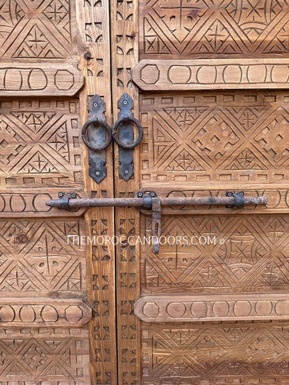 Hand-Carved Wooden Door, Inspired By Moroccan And Indian Culture, Solid Wood Door, Front Door, Wooden Carved Doors, Exterior Interior Doors.