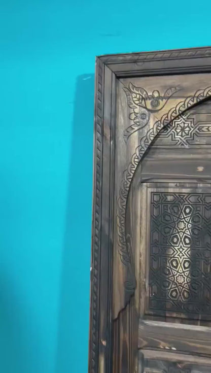 Porte d'exterieur et d intérieure, Porte marocaine, Wall deco Double Carved Wooden Door marocaine, déco murale, tailler la porte sculpté ,