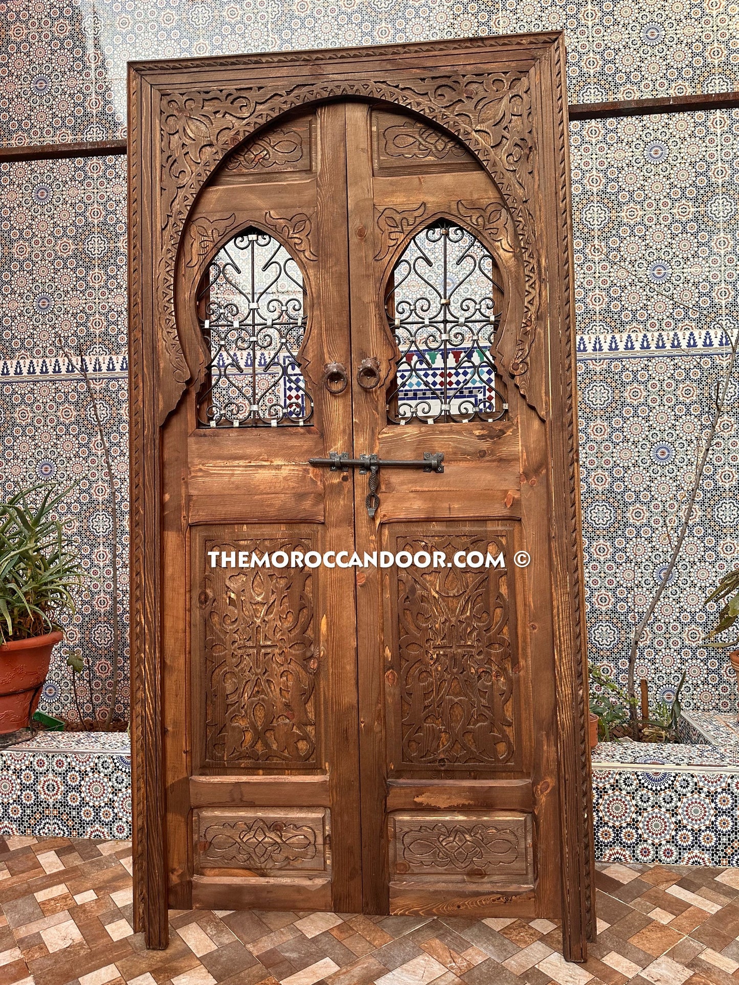 Elevate Your Home with Exotic Charm - Custom Wooden Doors - Exquisite Hand Carved Wood Door - Door With Window