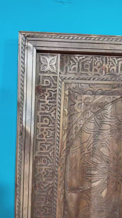 Carved Wooden Door With Copper Locker Islamic Style WRITING , Closet Interior Door designer Home Moroccan Gift Doors Modern Doors & Locks .