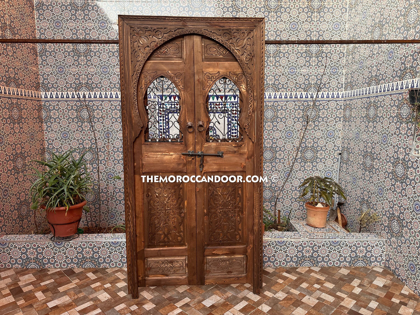 Elevate Your Home with Exotic Charm - Custom Wooden Doors - Exquisite Hand Carved Wood Door - Door With Window