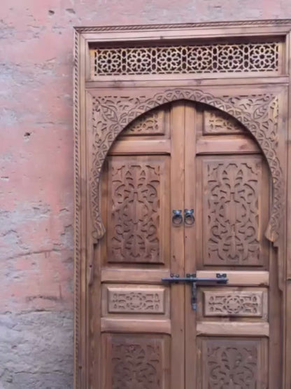 Door Moroccan Unique traditional interior carved wooden door, with a model of illustration docked , Wall decor, antique carve doors