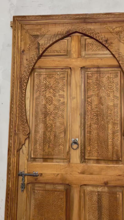 WOODEN MOROCCAN CARvED DOOR | Interior exterior door  | Wall deco