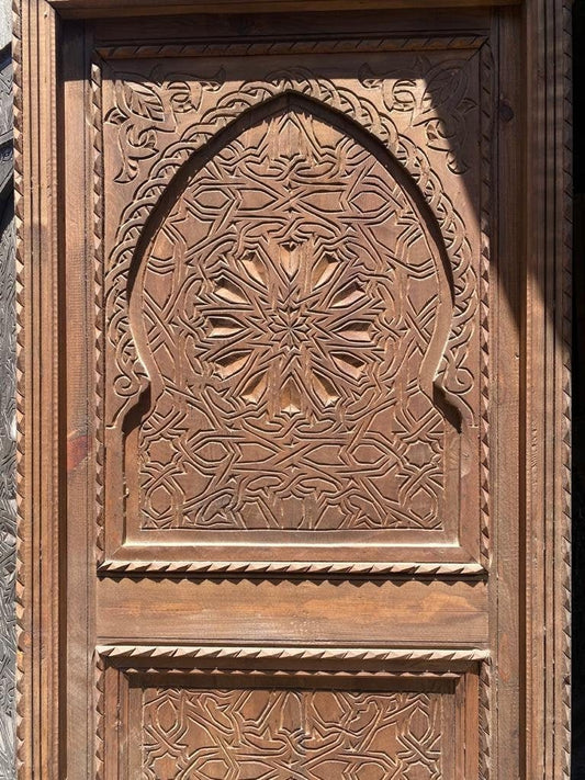 Porte marocaine extérieure intérieure traditionnelle  Porte en bois sculptée | Prix choc