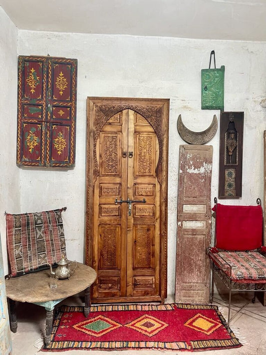 Porte marocaine traditionnelle  Porte en bois sculptée