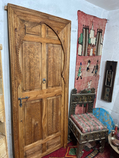 WOODEN MOROCCAN CARvED DOOR | Interior exterior door  | Wall deco