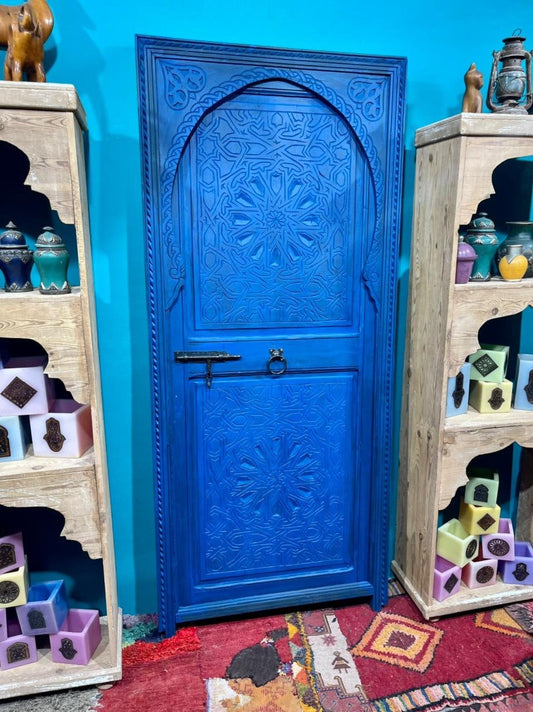 Porte marocaine extérieure intérieure traditionnelle Porte en bois sculptée | Prix choc