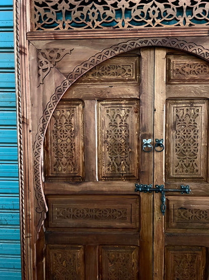 Wooden Door Rustique Wall décor, Intérieur Extérieur Door, Berbère Antique Old  Carved Morish door , Moroccan Décoration,