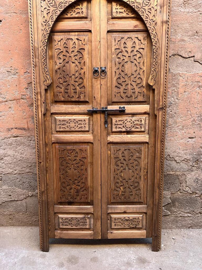 Door Moroccan Unique traditional interior carved wooden door, with a model of illustration docked , Wall decor, antique carve doors