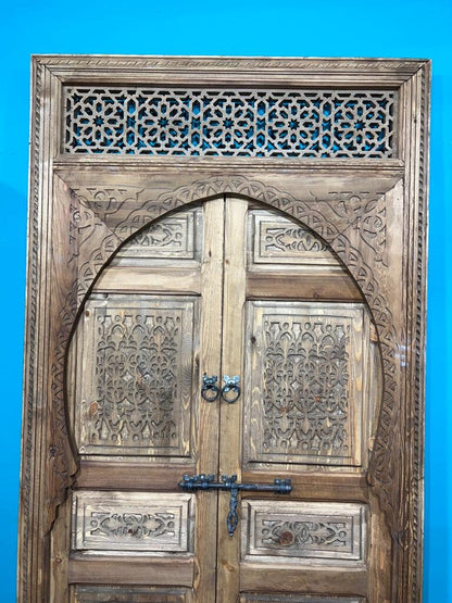 Moroccan Interior Door Traditional Wood Carved , With Amazing Model of illustration , Best Quality of Wood