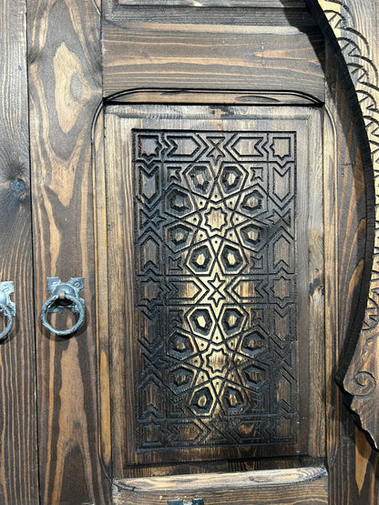 Porte d'exterieur et d intérieure, Porte marocaine, Wall deco Double Carved Wooden Door marocaine, déco murale, tailler la porte sculpté ,