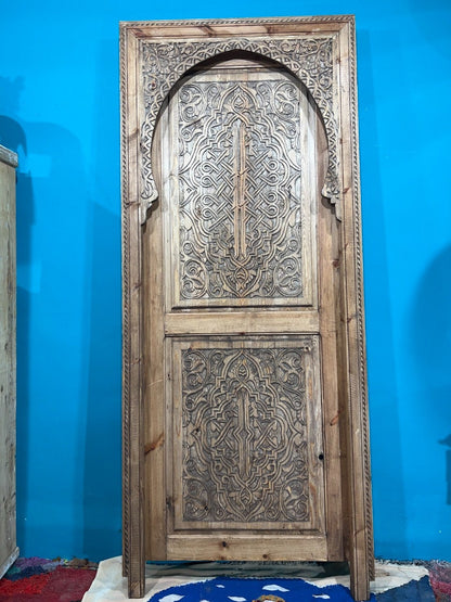 Wooden Unique Door  , Craved wooden door , Moroccan Wall Door