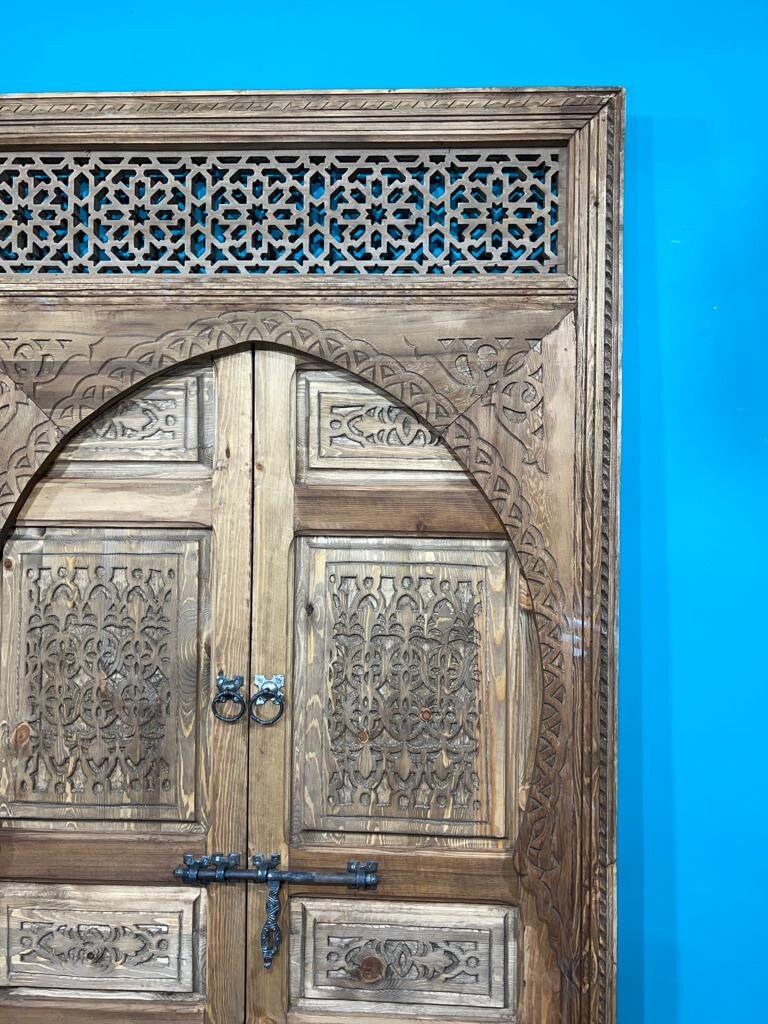 Moroccan Interior Door Traditional Wood Carved , With Amazing Model of illustration , Best Quality of Wood