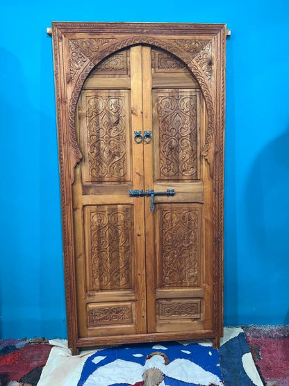 Moroccan Interior Door, Traditional Wooden Carved pannel of Best Quality of Wood , Amazing Carved Moroccan Door