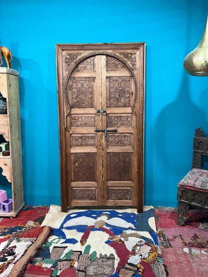 Moroccan Interior, Entryway  Rustic Abstract Geometric Door, Old Decorative Decor, Mid Century Modern