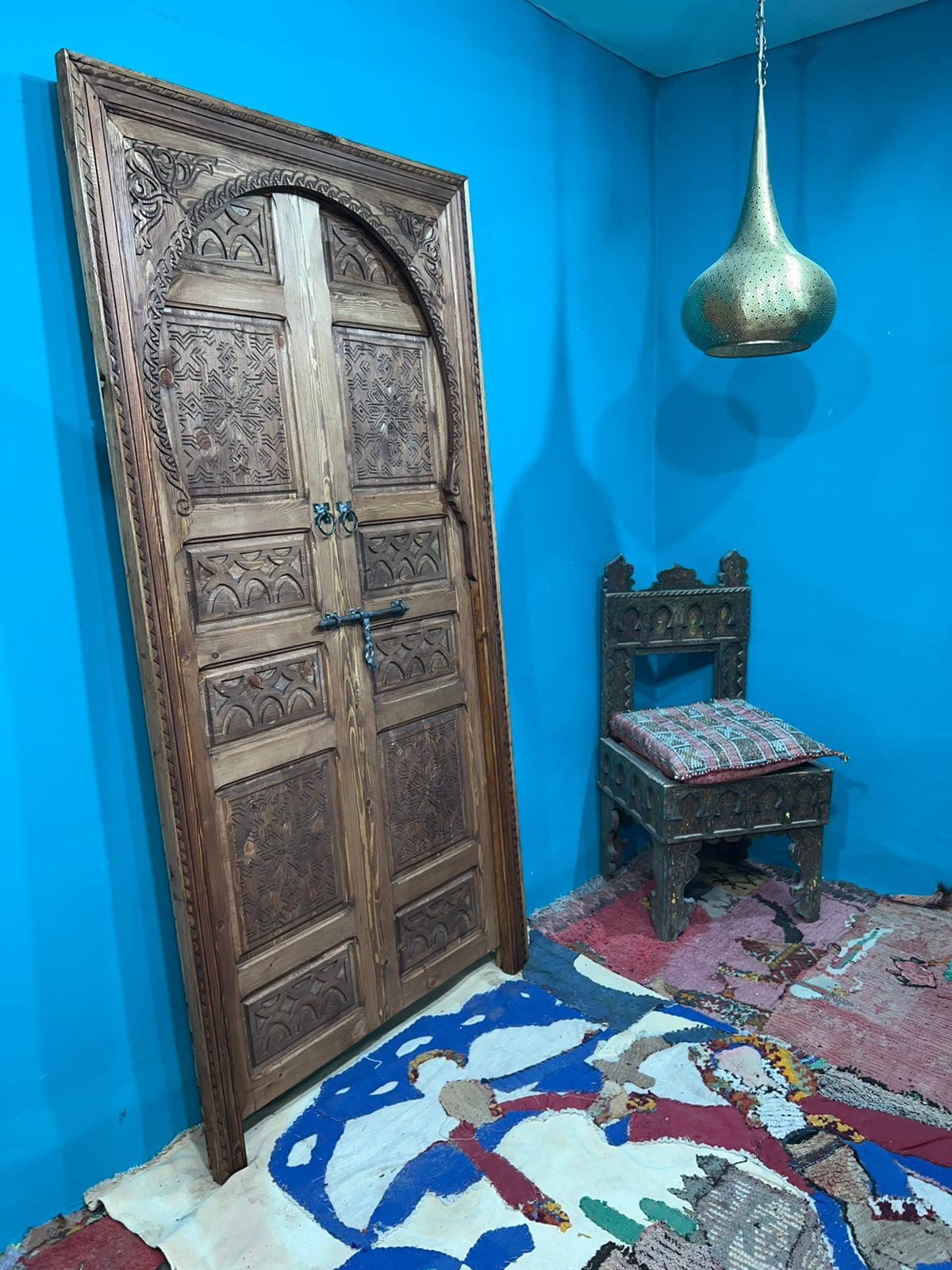 Moroccan Interior, Entryway  Rustic Abstract Geometric Door, Old Decorative Decor, Mid Century Modern