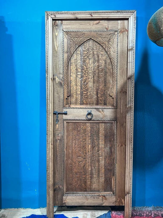 Moroccan Carved Door With handmade Wooden Work Vintage Door, Outside Doors, Home Doors, Custom Door,