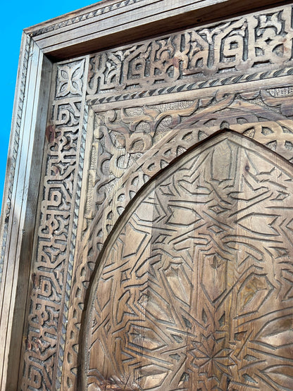 Carved Wooden Door With Copper Locker Islamic Style WRITING , Closet Interior Door designer Home Moroccan Gift Doors Modern Doors & Locks .