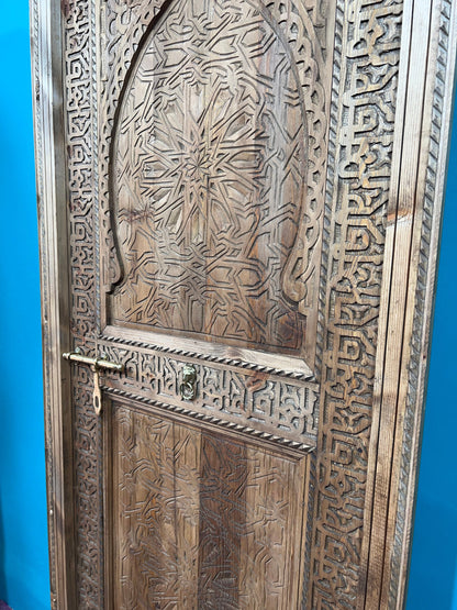 Carved Wooden Door With Copper Locker Islamic Style WRITING , Closet Interior Door designer Home Moroccan Gift Doors Modern Doors & Locks .