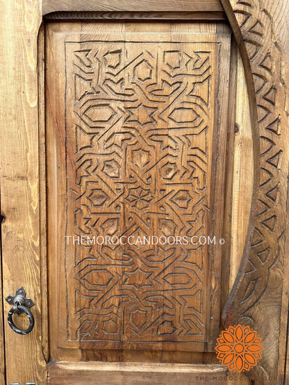 Moroccan carved wood door, Mediterranean style door, farmhouse door, barn doors, toilet or shower door, interior bedroom door, Interior door