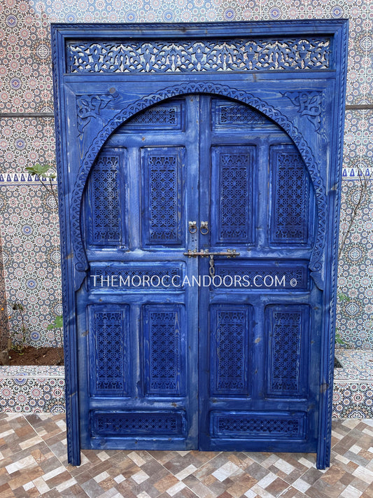 Hand Carved Moroccan Wooden Door - Elegance and Authenticity for Your Interior and Exterior - Customized Carved Wooden Door