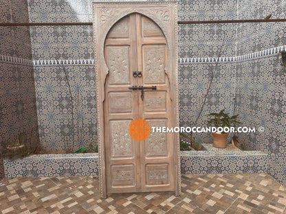 hand-carved Moroccan door
