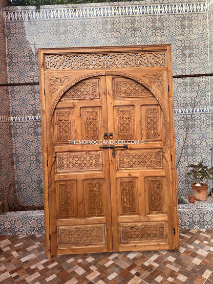 Exquisite Wooden Extra Double Door With Exterior Oppening | Royal Gate | Wall deco | Porte Interieur Exterieur