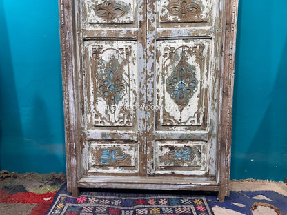 FREE SHIPPING: Beautiful Wooden Old Door With Frame, Hand Carved Wooden Moroccan Vintage door.