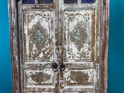 FREE SHIPPING: Beautiful Wooden Old Door With Frame, Hand Carved Wooden Moroccan Vintage door.