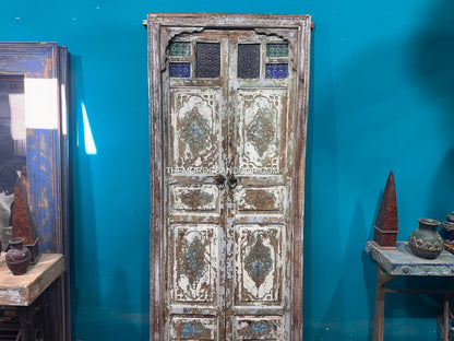 FREE SHIPPING: Beautiful Wooden Old Door With Frame, Hand Carved Wooden Moroccan Vintage door.