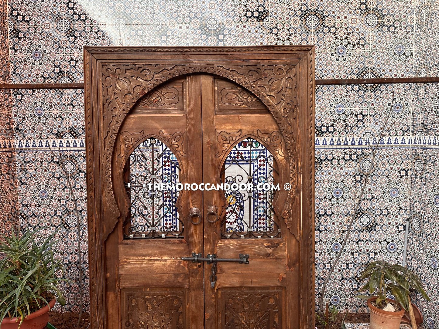 Elevate Your Home with Exotic Charm - Custom Wooden Doors - Exquisite Hand Carved Wood Door - Door With Window