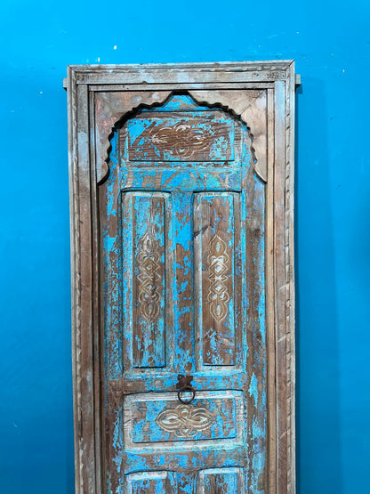 NoW WITH FREE SHIPPiNG - UNIQUE Hand Carved Old Beautiful Wooden Door, Moroccan Vintage Door.