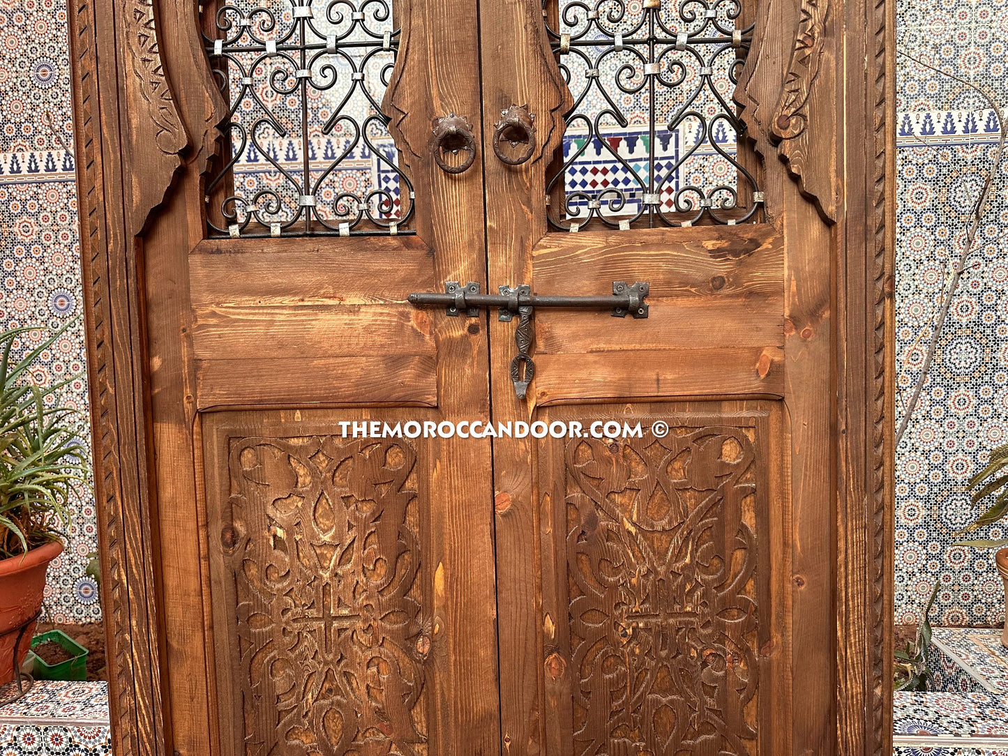 Elevate Your Home with Exotic Charm - Custom Wooden Doors - Exquisite Hand Carved Wood Door - Door With Window