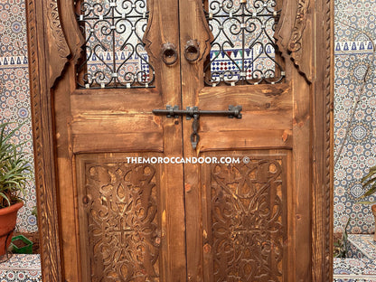 Elevate Your Home with Exotic Charm - Custom Wooden Doors - Exquisite Hand Carved Wood Door - Door With Window